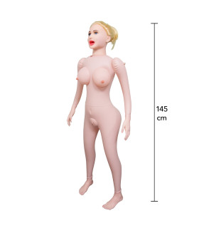 Секс-кукла Hidden Desire Fuck Dolls с вагиной, ртом и анусом, бежевая, 145 см - No Taboo