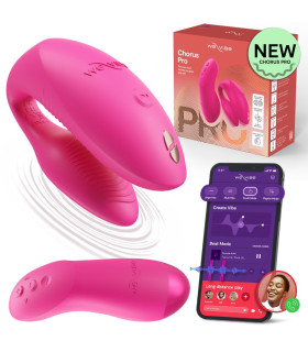 Вибратор для пар We-Vibe Chorus Pro с пультом и приложением, розовый, 8 см - No Taboo