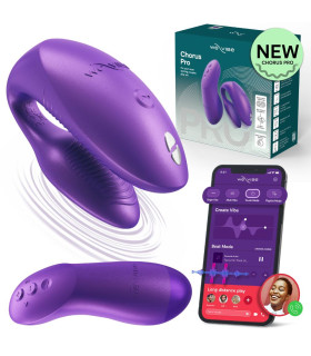 Вибратор для пар We-Vibe Chorus Pro с пультом и приложением, фиолетовый, 8 см - No Taboo