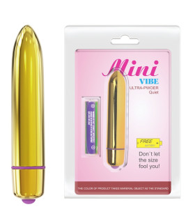 Вибропуля Baile Mini Vibe золотистая, 9.2 х 1.7 см - No Taboo