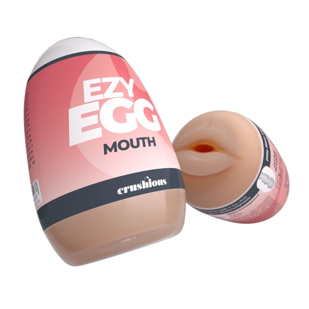 Мастурбатор-яйцо Crushious Ezy Egg the Mouth рот, бежевый, 8.7 × 5.6 см (341807), zoom