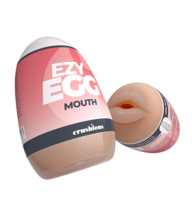 Мастурбатор-яйцо Crushious Ezy Egg the Mouth рот, бежевый, 8.7 × 5.6 см - No Taboo