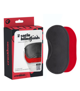 Набор атласных масок для глаз Crushious чёрная и красная, 2 шт - No Taboo