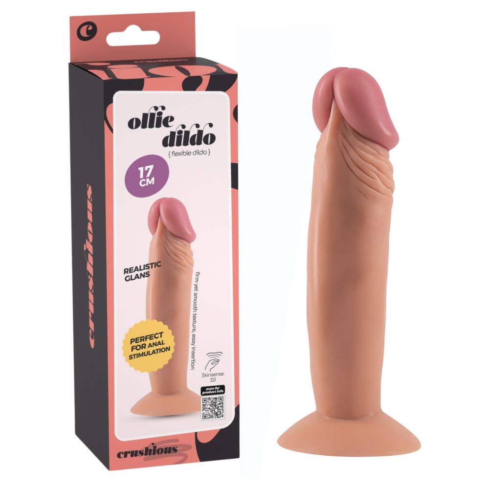 Фалоімітатор реалістичний Crushious Ollie на присосці, бежевий, 15.3 х 3.7 см (341818), zoom