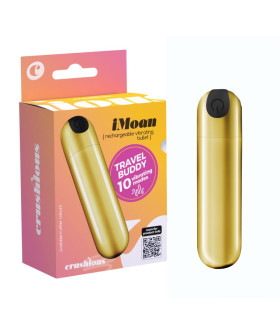 Виброкуля Crushious Imoan 10 режимов вибрации, золотистая, 7.6 х 2 см - No Taboo