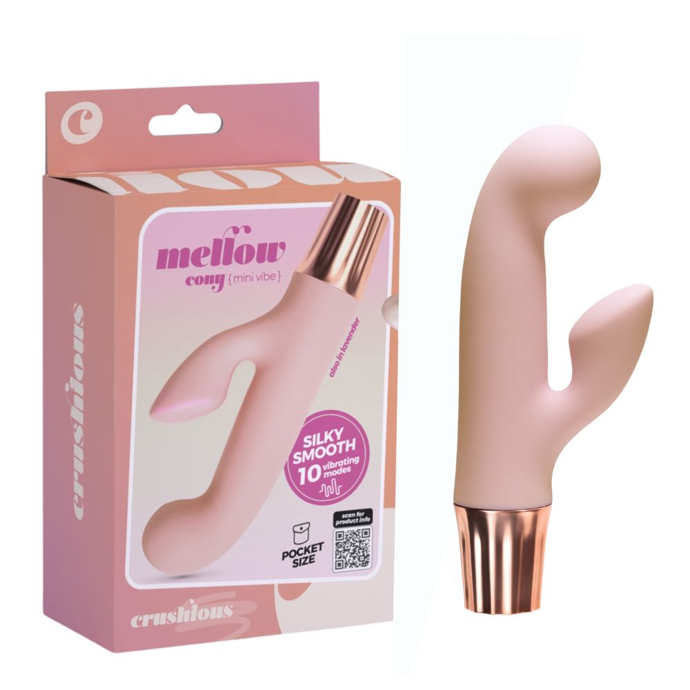 Мінівібратор-кролик Crushious Mellow Cony 10 режимів вібрації, рожевий, 13.5 х 2.5 см (341820), zoom