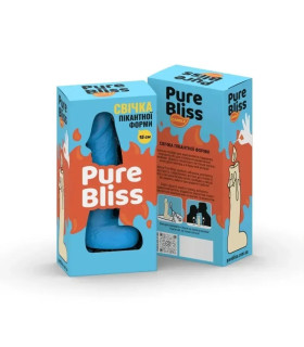Свеча в форме пениса Pure Bliss MINI, голубая, 15 × 3.4 см - No Taboo
