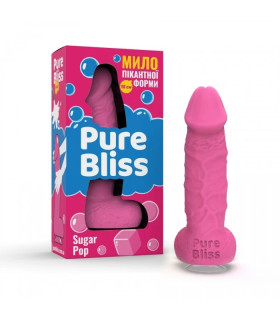 Мыло в форме пениса Pure Bliss Sugar Pop с ароматом жвачки, розовое, 15 × 3.4 см - No Taboo