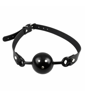Кляп кулька IDEA SM з ремінцем, чорний, 2 см - No Taboo
