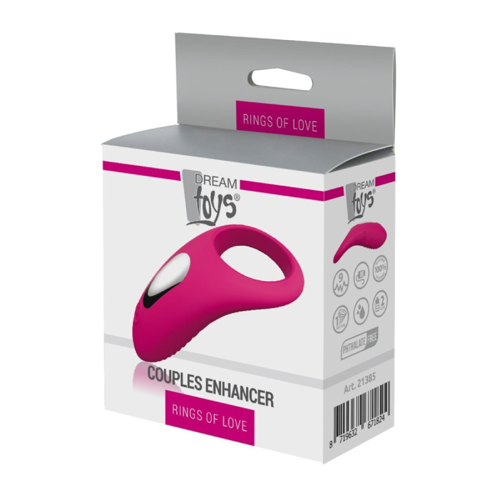 Ерекційне віброкільце Dreamtoys Essentials силіконове, рожеве, 8.8 х 4.2 см (40306), zoom