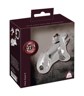 Мужской пояс верности Fetish Collection с замочком, серебристый, 8,5 х 2,8 см - No Taboo