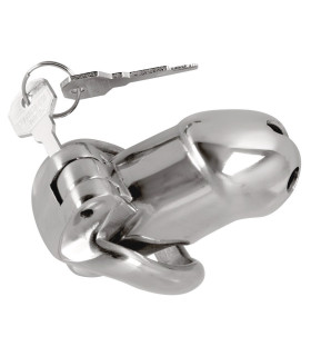 Мужской пояс верности Fetish Collection с замочком, серебристый, 8,5 х 2,8 см - No Taboo