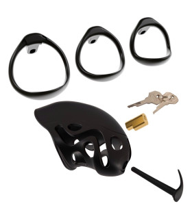 Мужской пояс верности You2Toys с 3 эрекционными кольцами и уретральным катетером, черный - No Taboo