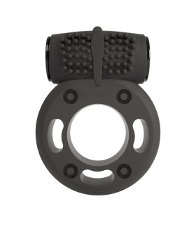 Эрекционное виброкольцо Crushious Booster рельефное, черное, 4.8 х 3.6 см - No Taboo
