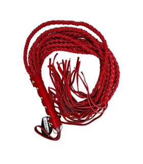 Флогер плетеный IDEA SM кожаный, красный, 77 см - No Taboo