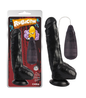 Вибратор реалистичный Chisa Rubicon на присоске, с пультом, черный, 23 х 4.8 см - No Taboo