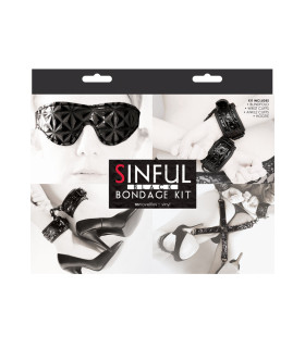 Набор БДСМ NS Novelties Sinful Bondage черный, 4 предмета - No Taboo