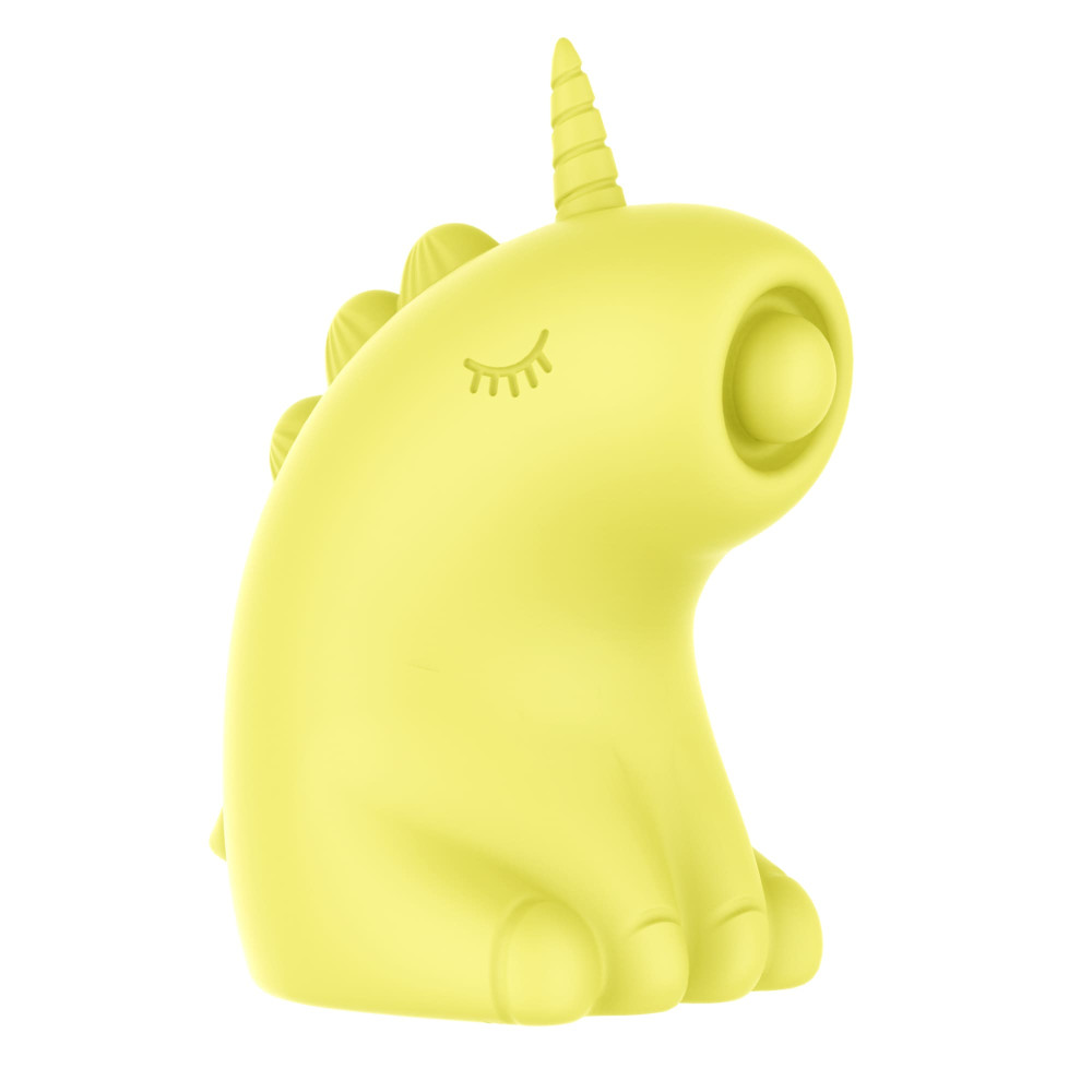 Стимулятор клитора с пульсацией UNIVIBE Единорог желтый, 7.5 см (341444), zoom