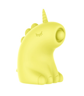 Стимулятор клитора с пульсацией UNIVIBE Единорог желтый, 7.5 см - No Taboo