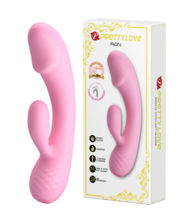 Вібратор-кролик Pretty Love Ron багатошвидкісний, рожевий, 17.5 х 3.7 см - No Taboo