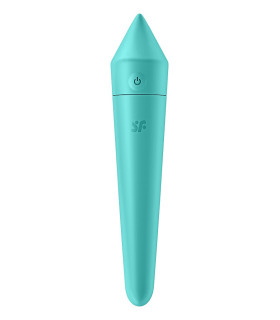 Вибропуля силиконовая Satisfyer Ultra Power Bullet 8 с приложением, бирюзовая, 14 х 2.7 см - No Taboo