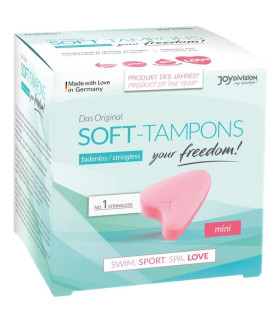 Тампоны-мини для менструации Soft Tampons Joy Division розовые, 3 шт - No Taboo