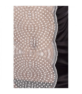 Сорочка чорна з білим мереживом S / M - No Taboo