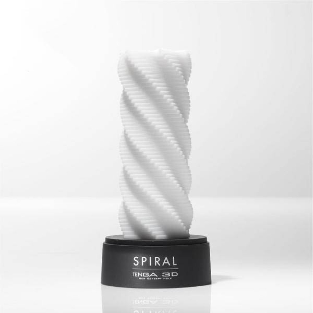 Мастурбатор зі спіралеподібним рельєфом Tenga 3D Spiral білий, 25 см х 8 см (43047), zoom