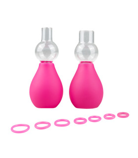 Вакуумные помпы для сосков EasyToys розовые, 6.2 см х 0.6-1.2 см - No Taboo