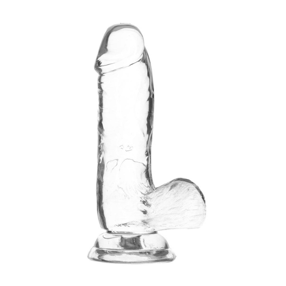 Фаллоимитатор прозрачный на присоске BMS Factory, 15.2 см х 3.8 см (43199), zoom