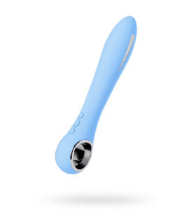 Вибратор с электростимуляцией, силикон, голубой, 21 см х 3.4 см - No Taboo