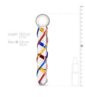 Фалоімітатор ребристий зі скла Gildo, 18 см х 2.6 см - No Taboo