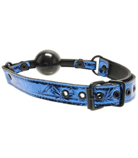 Кляп з двома кульками, силікон і ABS-пластик, Whipsmart, синій, 4 см і 3.8 см - No Taboo