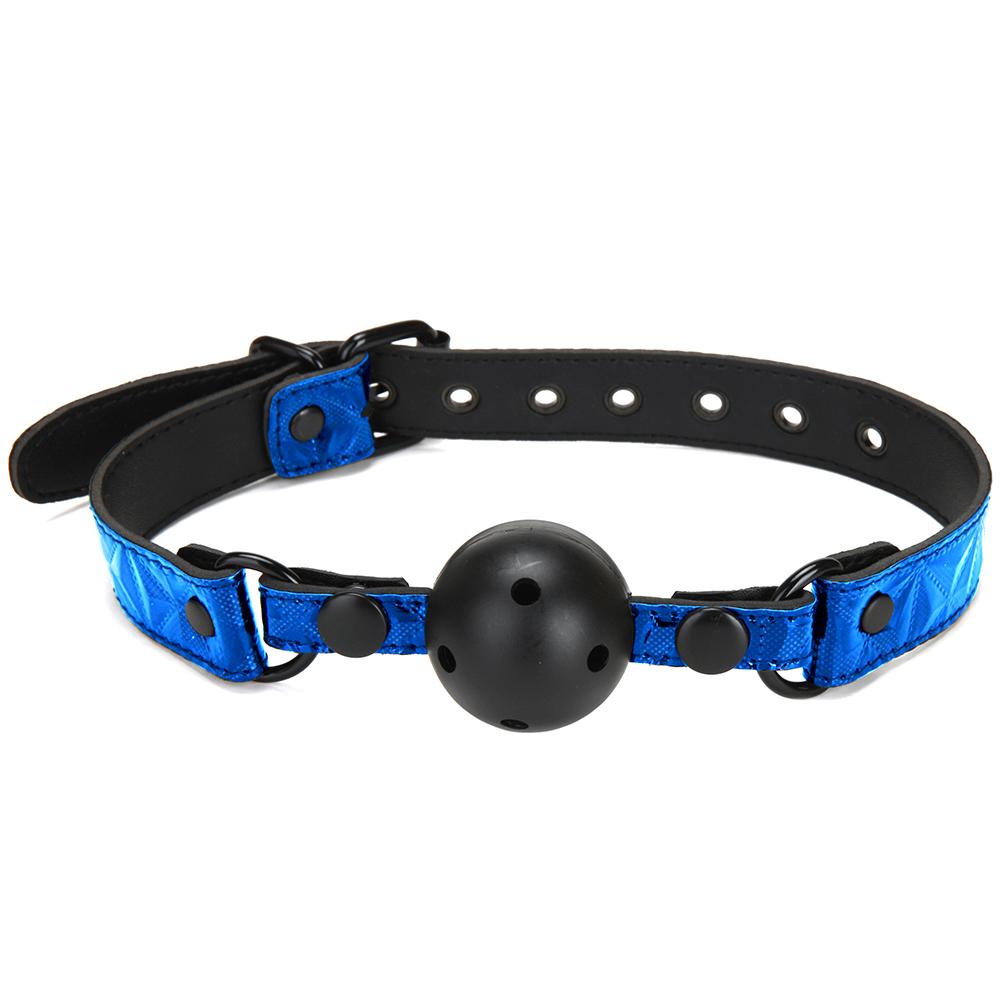 Кляп з двома кульками, силікон і ABS-пластик, Whipsmart, синій, 4 см і 3.8 см (42588), zoom