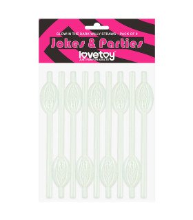 Трубочки для коктейлей светящиеся в темноте Lovetoy, 9 шт. - No Taboo