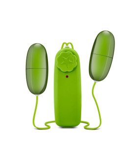 Двойное виброяйцо с проводным пультом Blush зеленое, 5.4 см х 2.5 см - No Taboo