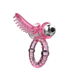 Ерекційне кільце з вібропулею і стимулятором для клітора Baile рожеве, 6.5 см х 4.2 см - No Taboo