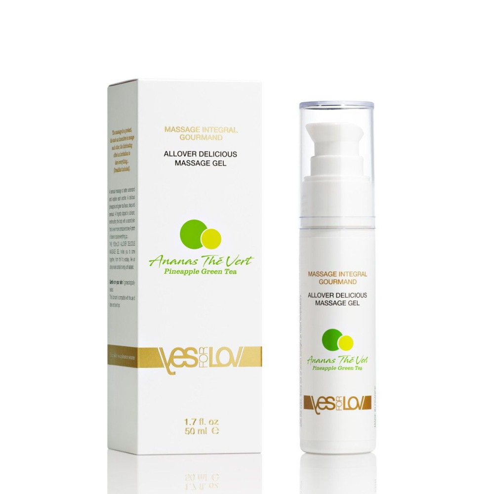 Массажный гель 3 в 1 со вкусом ананаса и зеленого чая YESforLOV (41083), zoom