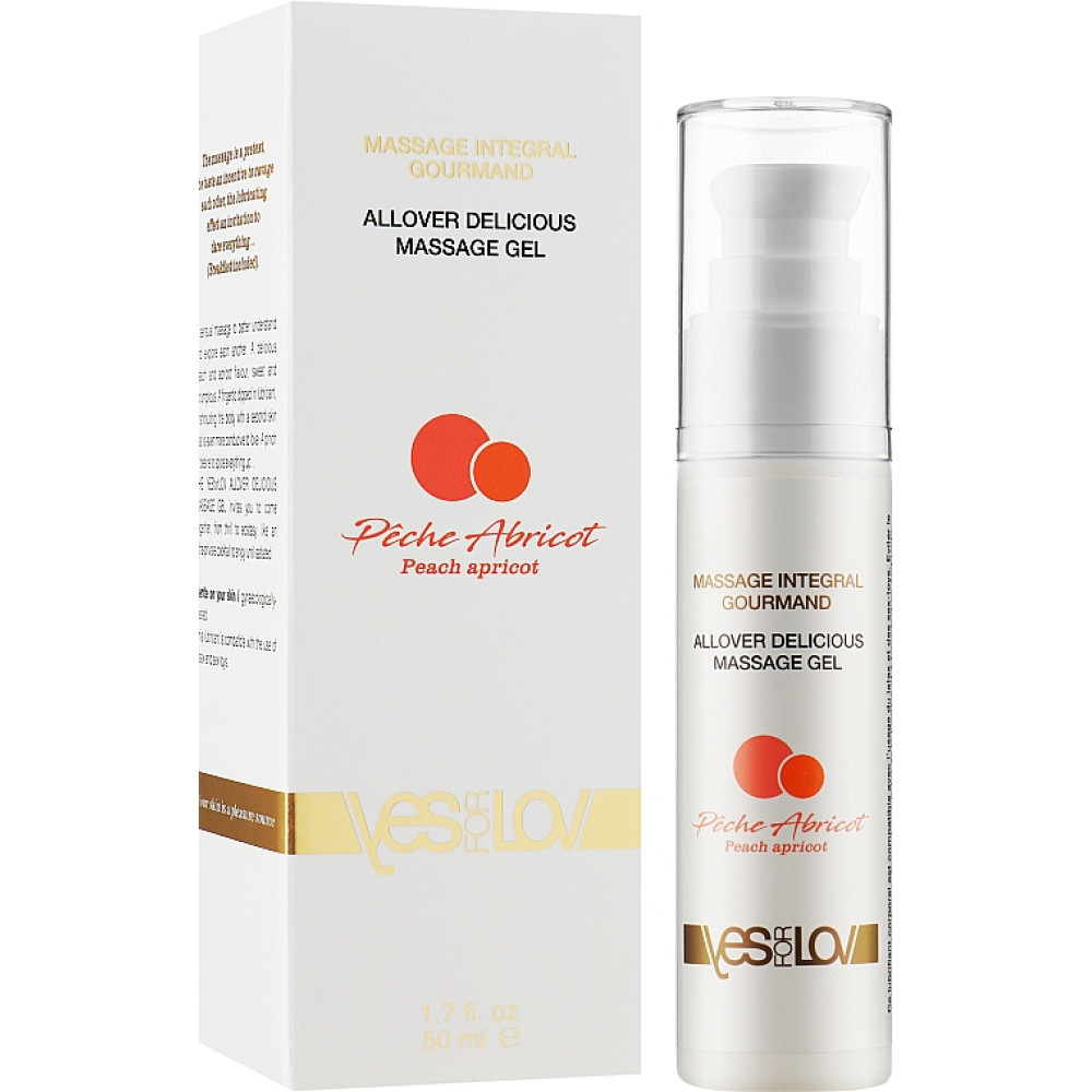 Массажный гель 3 в 1 со вкусом персика и абрикоса YESforLOV (41084), zoom