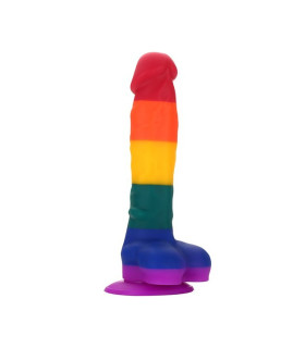 Фаллоимитатор на присоске в цвете прайда, 17,5 см - No Taboo
