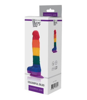 Фаллоимитатор на присоске в цвете прайда, 17,5 см - No Taboo