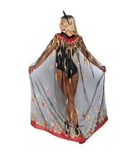 Блискуча накидка з ріжками Leg Avenue Devil cape and horns O/S - No Taboo