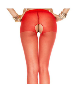 Сексуальные колготки с открытым доступом, красные, One Size - No Taboo