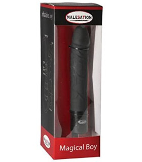 Надувний силіконовий вібратор чорний Magical Boy - No Taboo