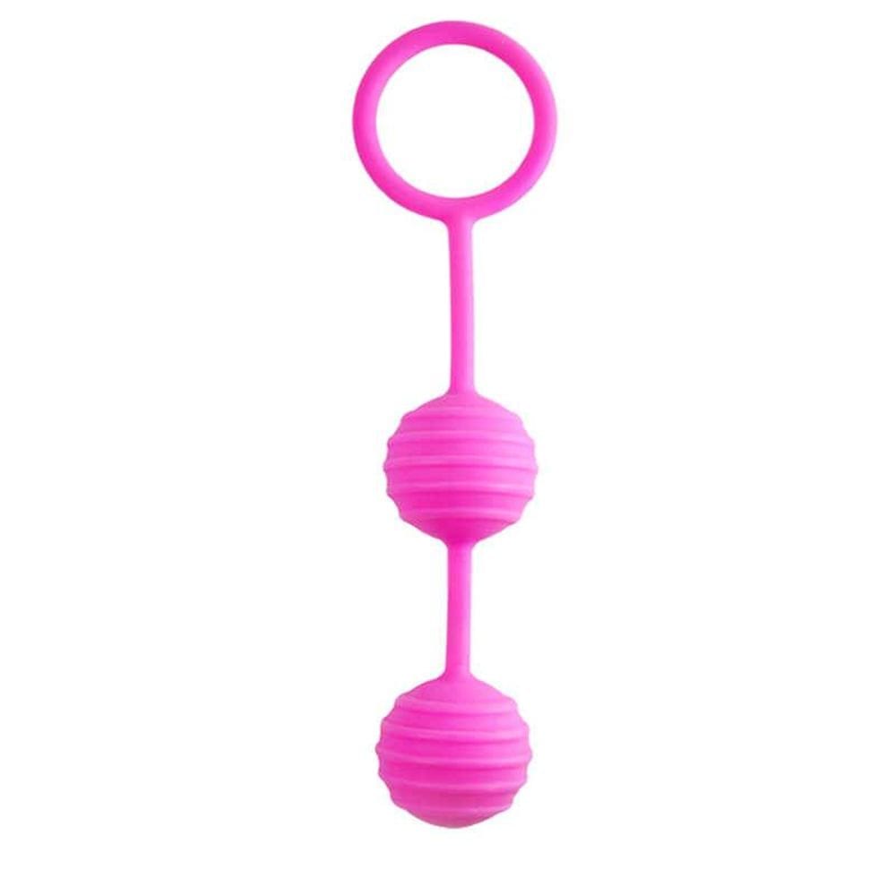 Вагінальні кульки рельєфні Kegel Ball, рожеві, 3 см (37089), zoom