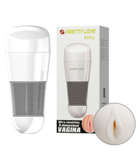 Мастурбатор вагина реалистичный в белой колбе - No Taboo