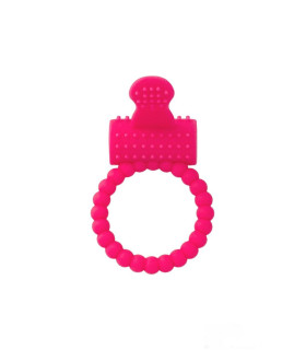 Ерекційне кільце на пеніс, рожеве з вібруючим язичком - No Taboo