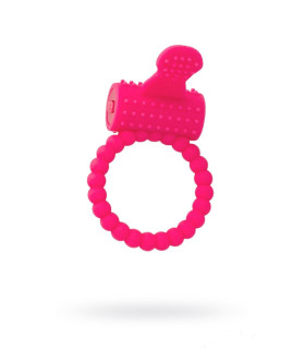 Ерекційне кільце на пеніс, рожеве з вібруючим язичком - No Taboo