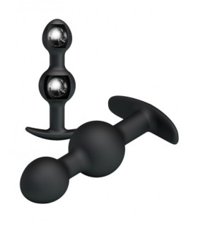 Анальная пробка черная с металлическими шариками Pretty Love - No Taboo