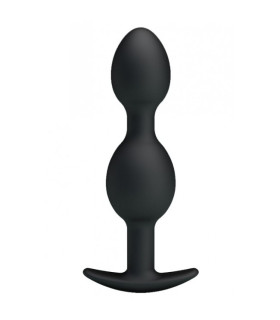 Анальная пробка черная с металлическими шариками Pretty Love - No Taboo